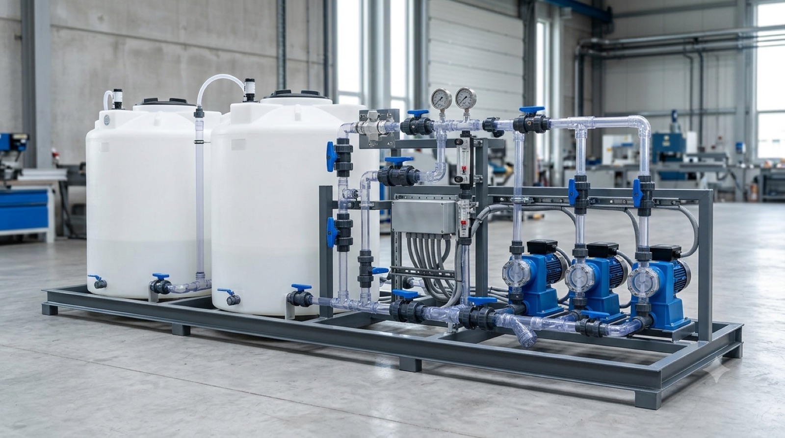 Dosing and recirculation skid